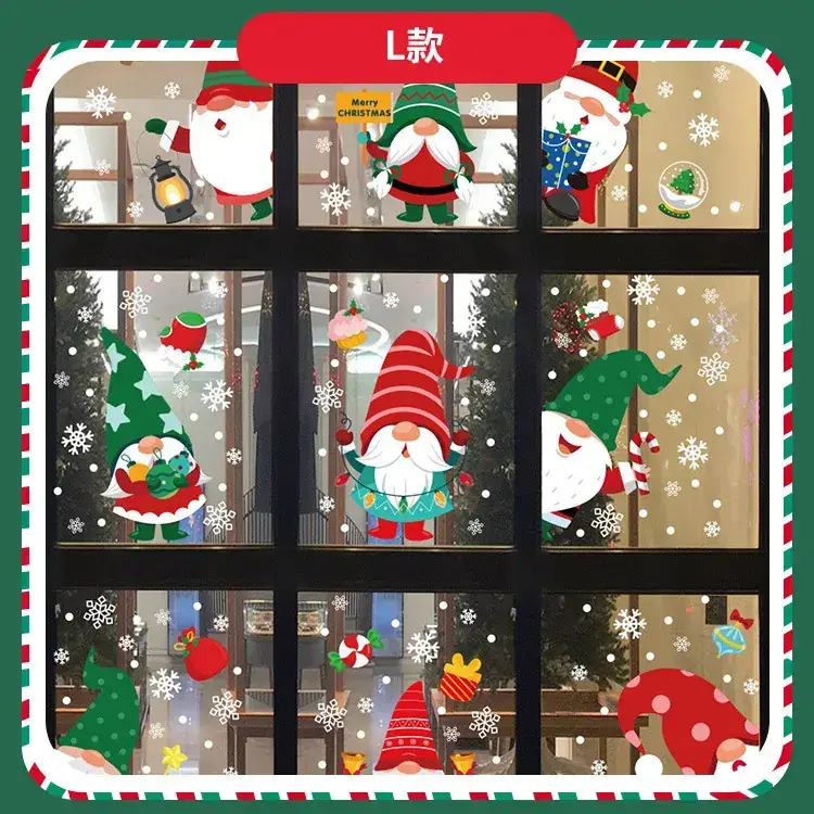 Cross Border Santa Snowman Christmas Glass Door Sticker — feature 13