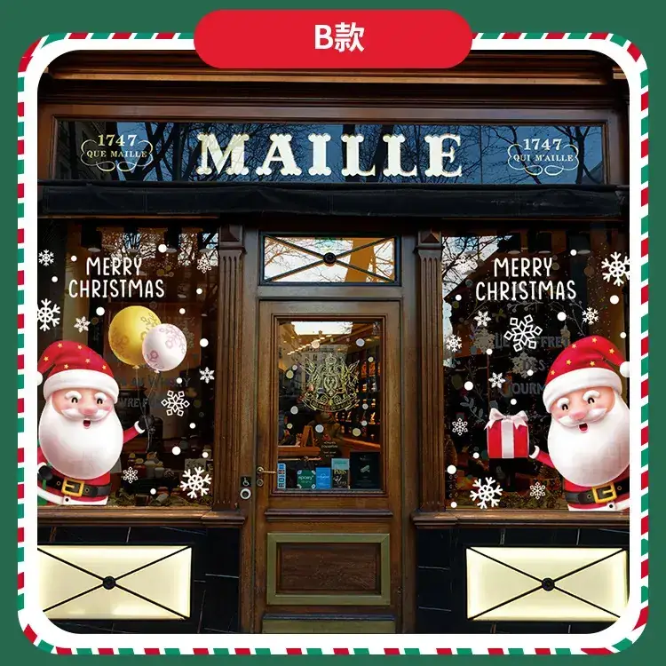 Cross Border Santa Snowman Christmas Glass Door Sticker — feature 3