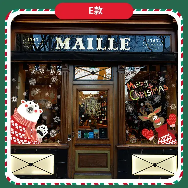 Cross Border Santa Snowman Christmas Glass Door Sticker — feature 6