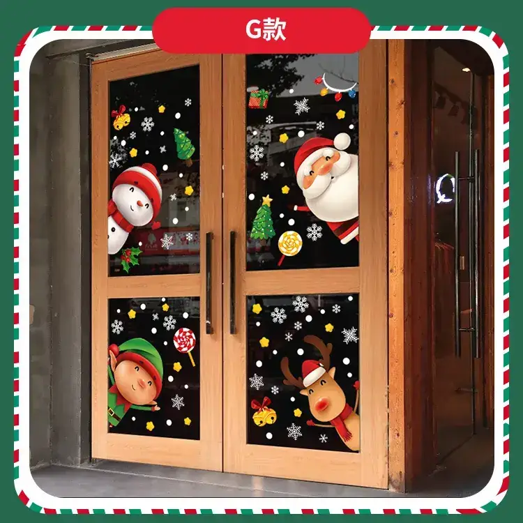 Cross Border Santa Snowman Christmas Glass Door Sticker — feature 8