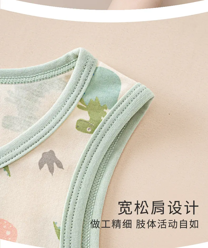 Children's Sleeveless Cotton Vest Cartoon Train Orange — feature 12
