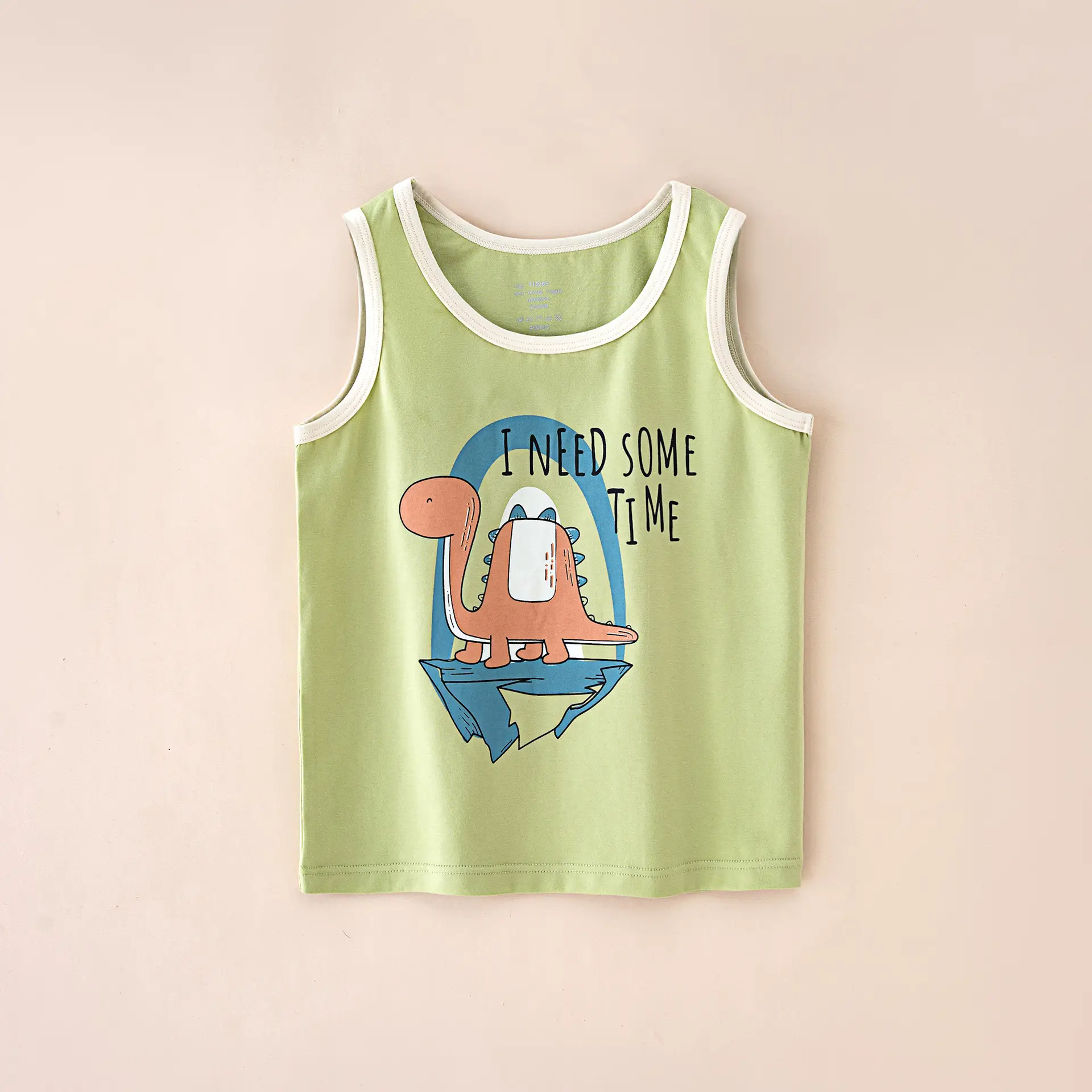 Children's Sleeveless Cotton Vest Cartoon Train Orange