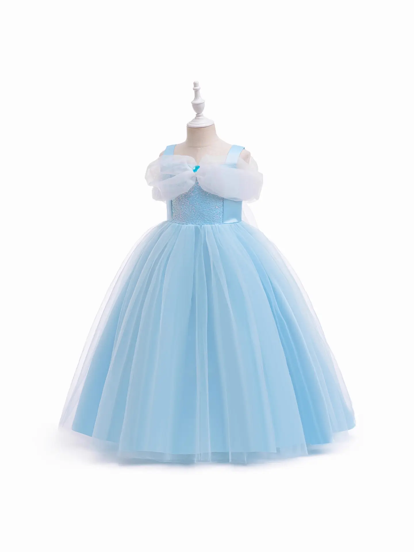 Pink Mesh Princess Dress Long Sleeve Bow - Image 4