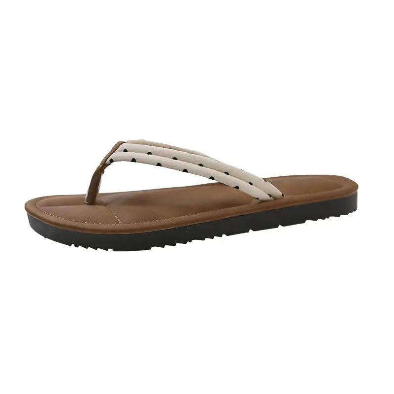 Women Brown Floral Flip Flops Plus Size Summer - Image 7