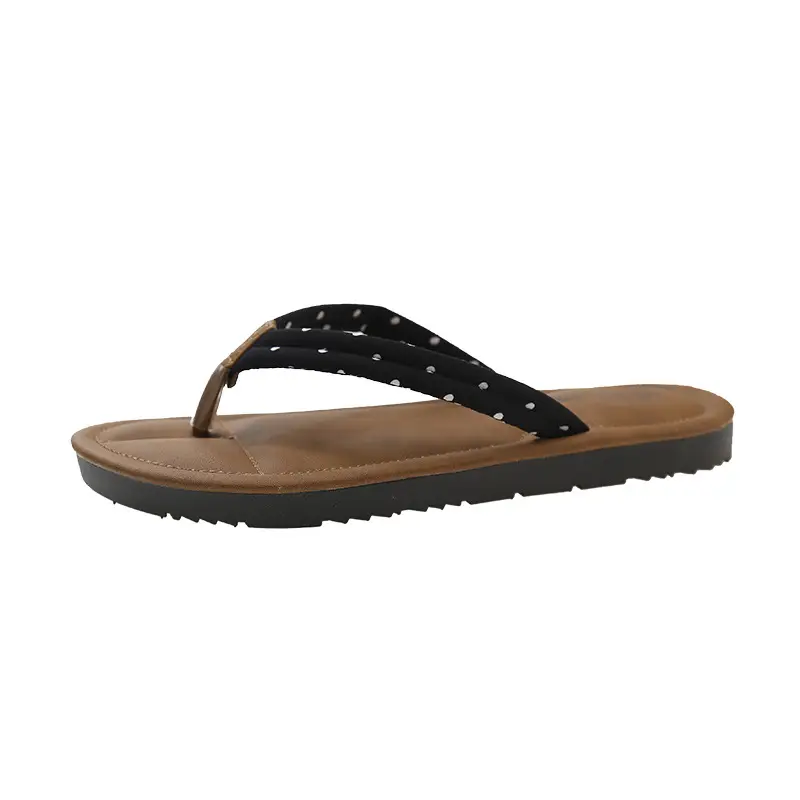 Women Brown Floral Flip Flops Plus Size Summer - Image 2