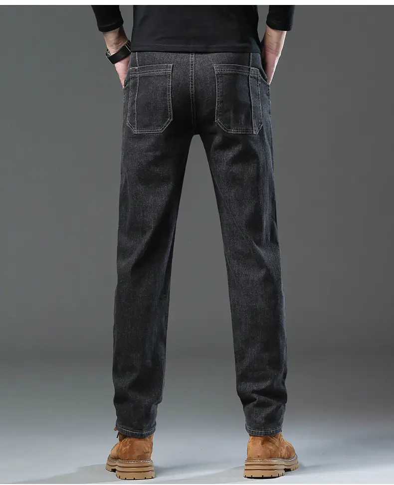 Men's Blue Slim Fit Six-Pocket Jeans Stretch Thin — feature 16