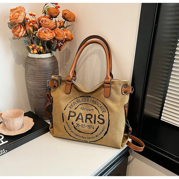 Women's Casual Canvas Tote Bag Large Capacity 2024 — feature 7