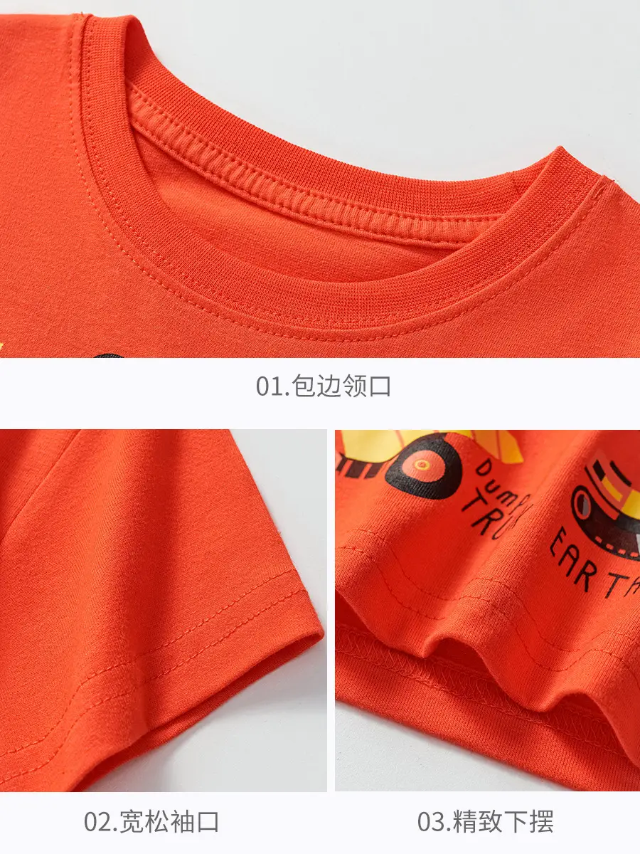 Kids T-Shirt Orange Cartoon Excavator 2025 - Image 10