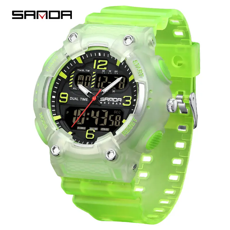 Sanda Red Blue Digital Watch for Boys Girls Sports Waterproof - Image 2