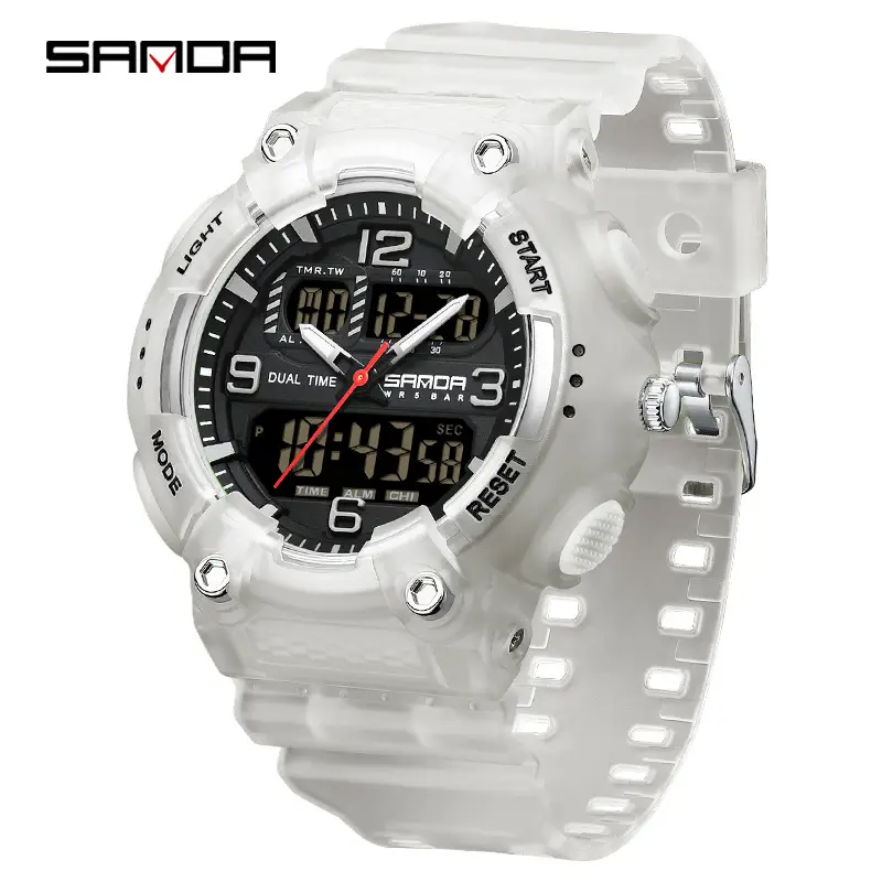 Sanda Red Blue Digital Watch for Boys Girls Sports Waterproof - Image 3