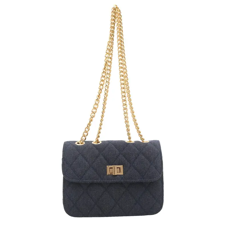 Elegant Rhombic Chain Denim Bag Women 2024 - Image 7
