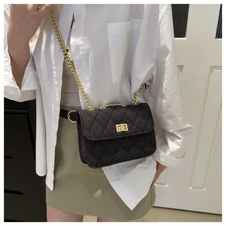 Elegant Rhombic Chain Denim Bag Women 2024 — feature 17