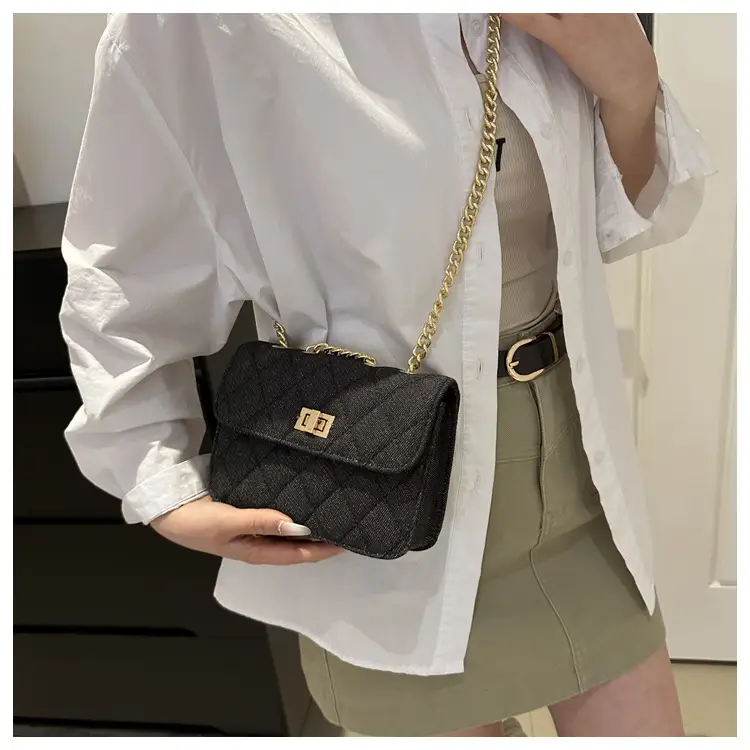Elegant Rhombic Chain Denim Bag Women 2024 — feature 18