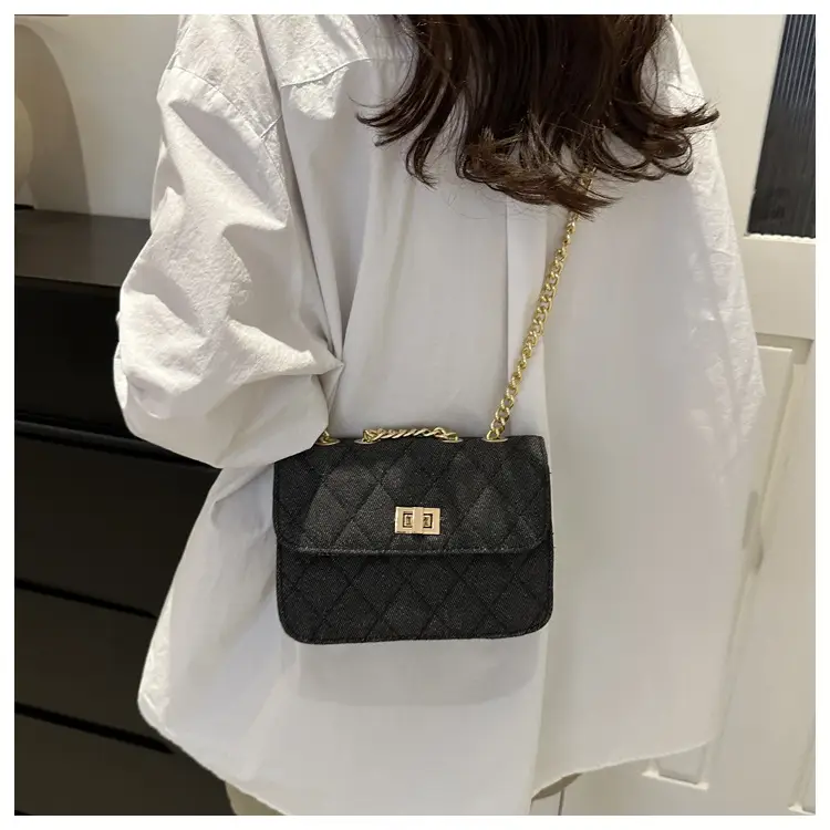 Elegant Rhombic Chain Denim Bag Women 2024 — feature 19