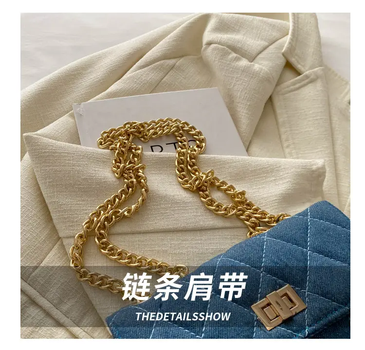 Elegant Rhombic Chain Denim Bag Women 2024 — feature 6
