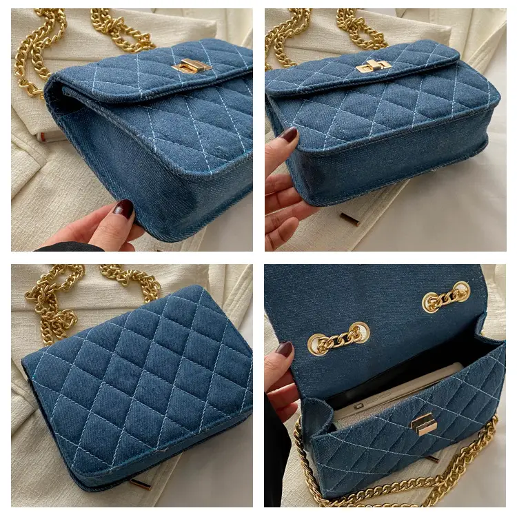Elegant Rhombic Chain Denim Bag Women 2024 — feature 8