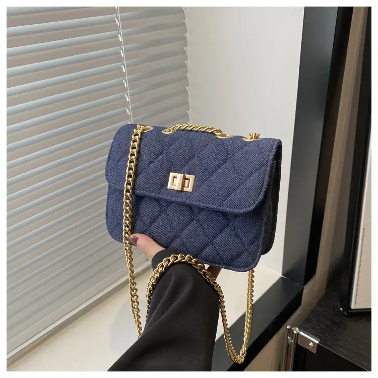 Elegant Rhombic Chain Denim Bag Women 2024 — feature 22