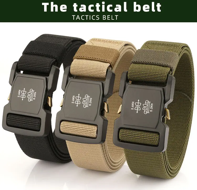 Men's Tactical Elastic Belt Olive Green All-Match — feature 3