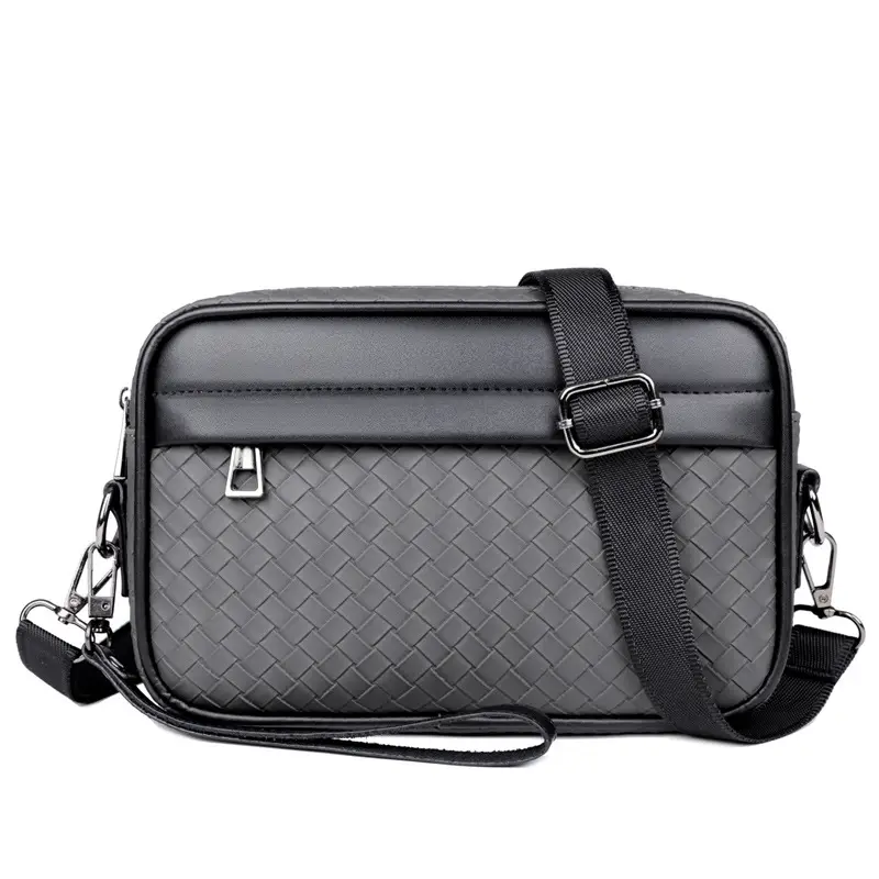 2026 Men's Woven Crossbody Bag Green Korean Style - Image 3