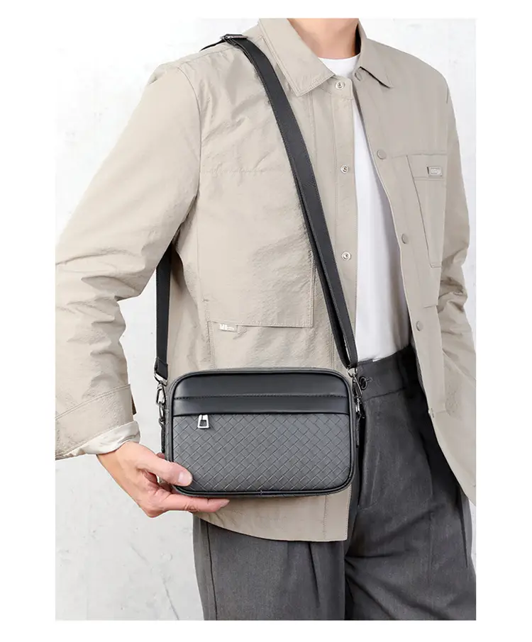 2026 Men's Woven Crossbody Bag Green Korean Style — feature 19