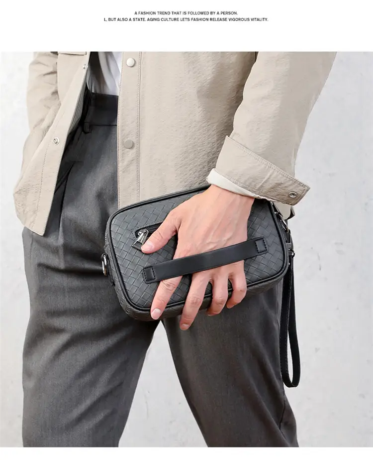2026 Men's Woven Crossbody Bag Green Korean Style — feature 20