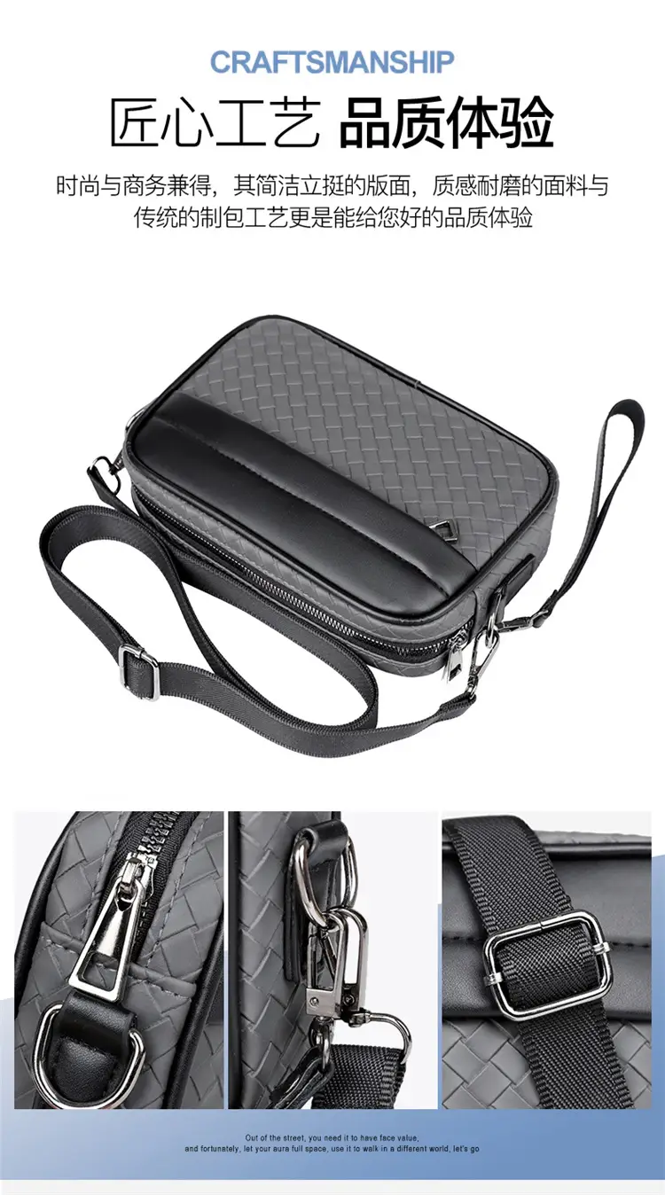 2026 Men's Woven Crossbody Bag Green Korean Style — feature 5