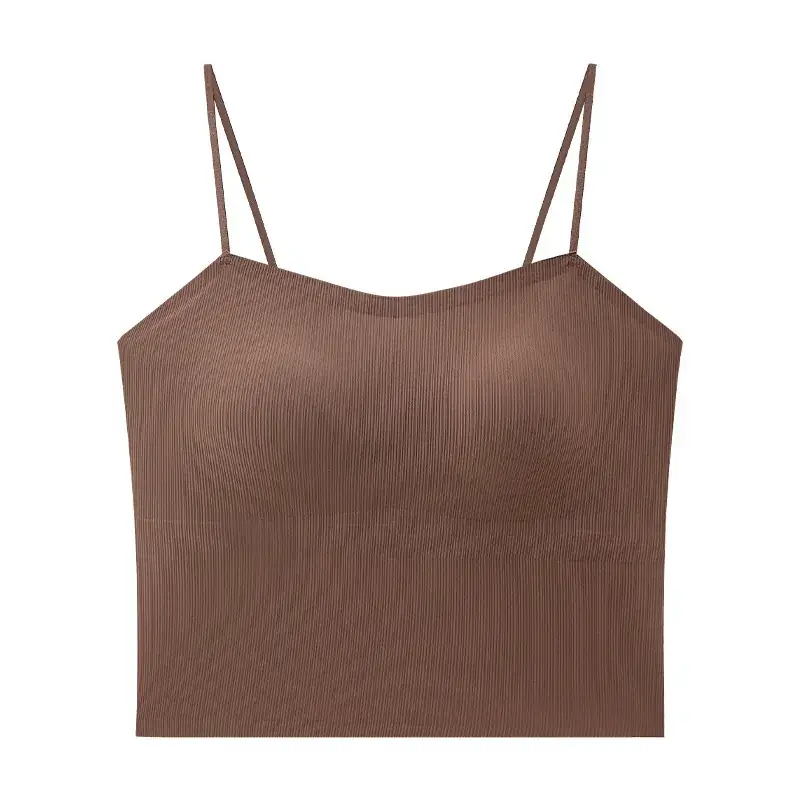 Beige Seamless Back Camisole Women's Bra - Image 4