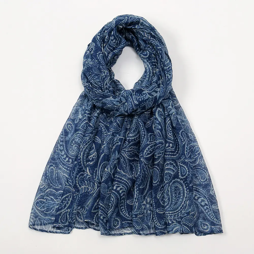 Bali Yarn Scarf Women's Grey Floral Muslim Baotou Silk - Image 5