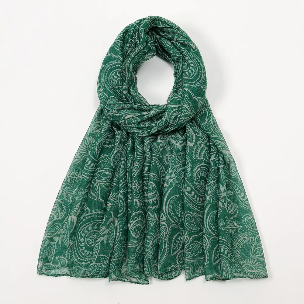 Bali Yarn Scarf Women's Grey Floral Muslim Baotou Silk - Image 6