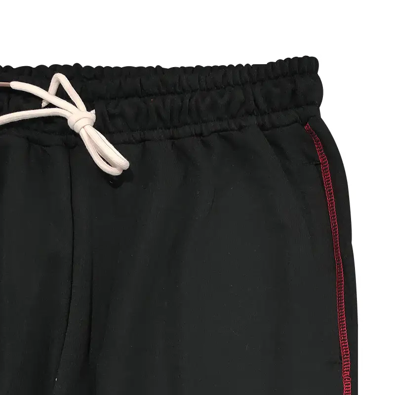 Men Black Heavy Terry Long Pants Spring Fall Loose Wide Leg — feature 16
