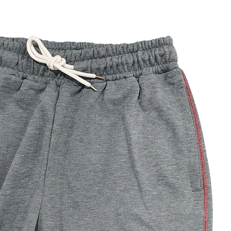 Men Black Heavy Terry Long Pants Spring Fall Loose Wide Leg — feature 40