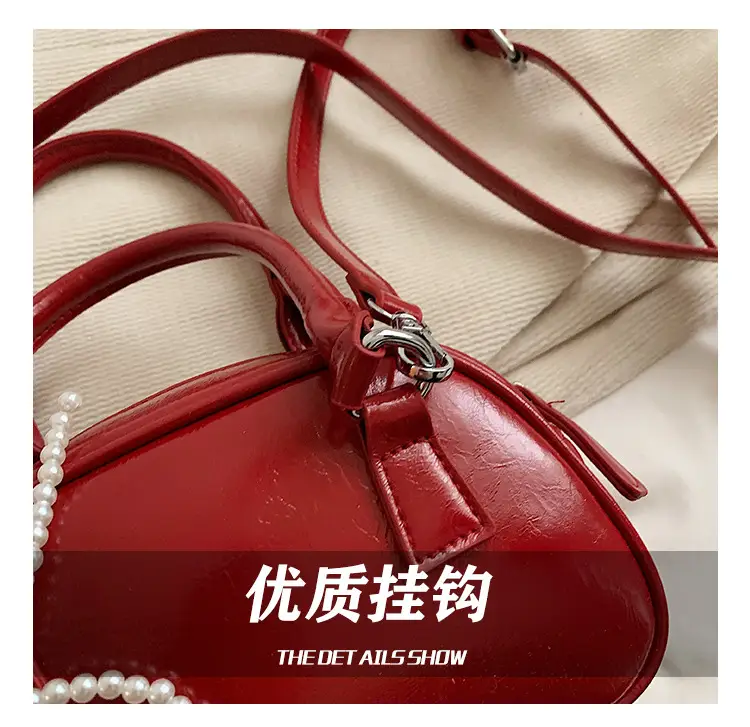 Women's 2024 Style Portable Bowling Bag Red Silver Black — feature 12