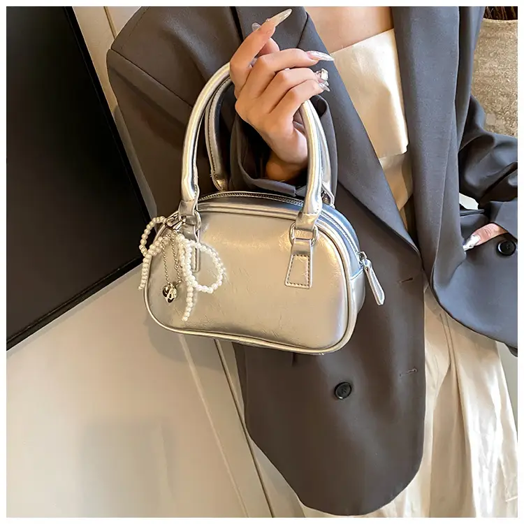 Women's 2024 Style Portable Bowling Bag Red Silver Black — feature 19