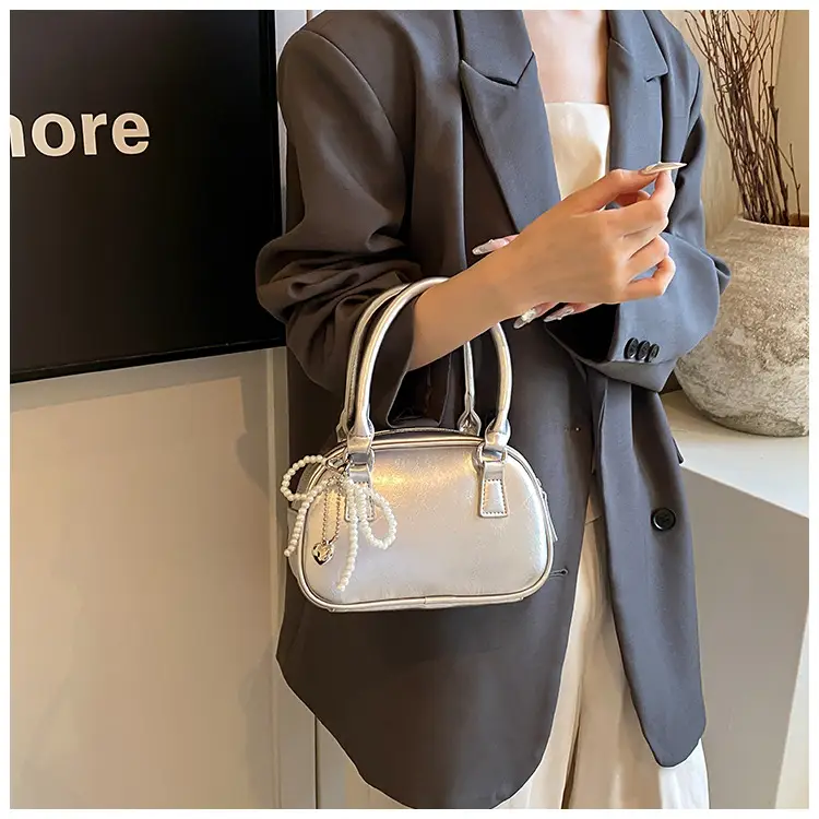 Women's 2024 Style Portable Bowling Bag Red Silver Black — feature 20
