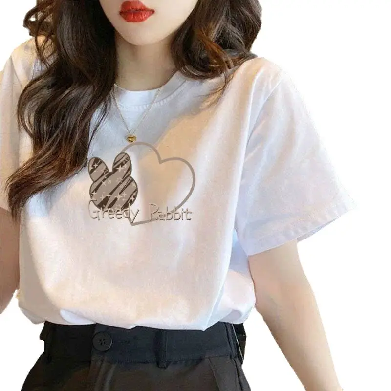 Pure Cotton Short-Sleeved T-Shirt Women's Large Size Summer New Women's Loose and Slim White T-Shirt Top Bottoming Shirt Ins Trbottom