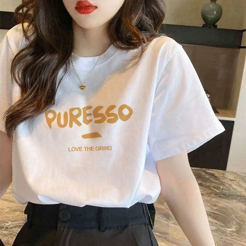 Pure Cotton Short-Sleeved T-Shirt Women's Large Size Summer New Women's Loose and Slim White T-Shirt Top Bottoming Shirt Ins Trbottom — feature 12