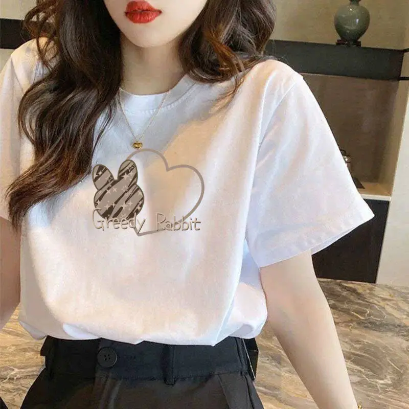 Pure Cotton Short-Sleeved T-Shirt Women's Large Size Summer New Women's Loose and Slim White T-Shirt Top Bottoming Shirt Ins Trbottom — feature 8