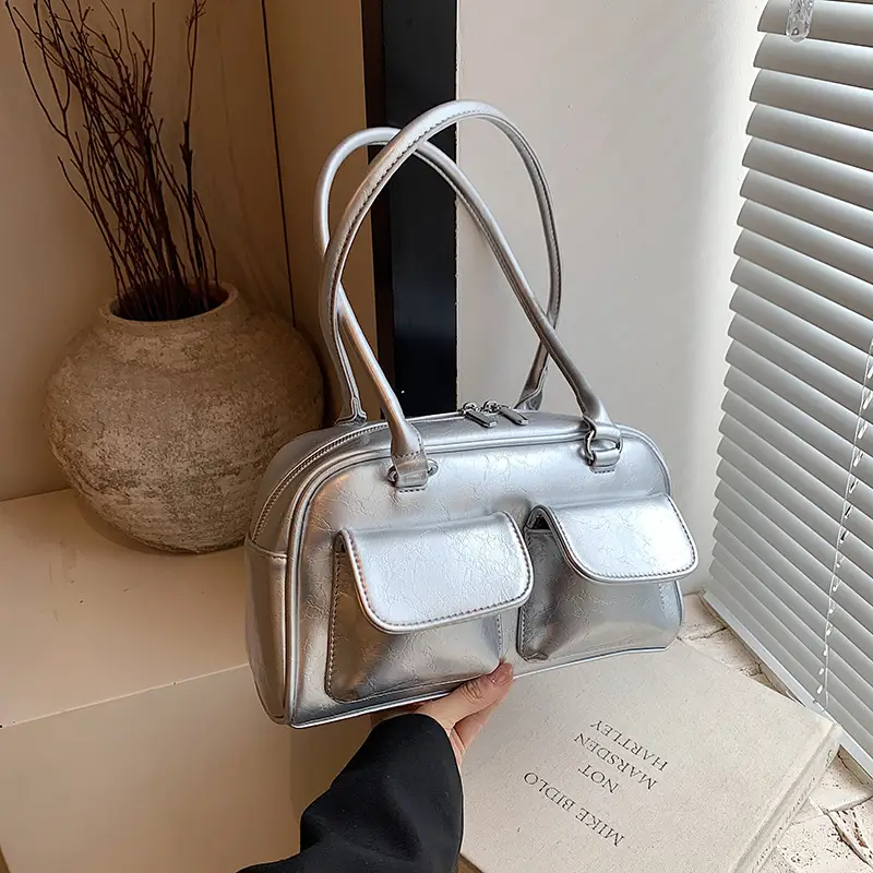 Green Leather Shoulder Bag for Women - Image 3