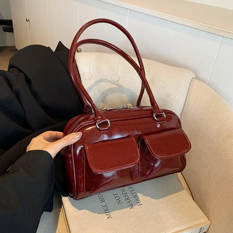 Green Leather Shoulder Bag for Women - Image 4