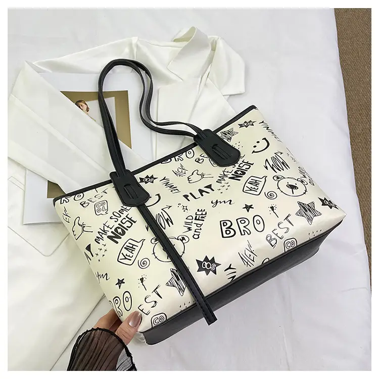 Women Graffiti Print Shoulder Bag 2024 Spring Summer - Image 5
