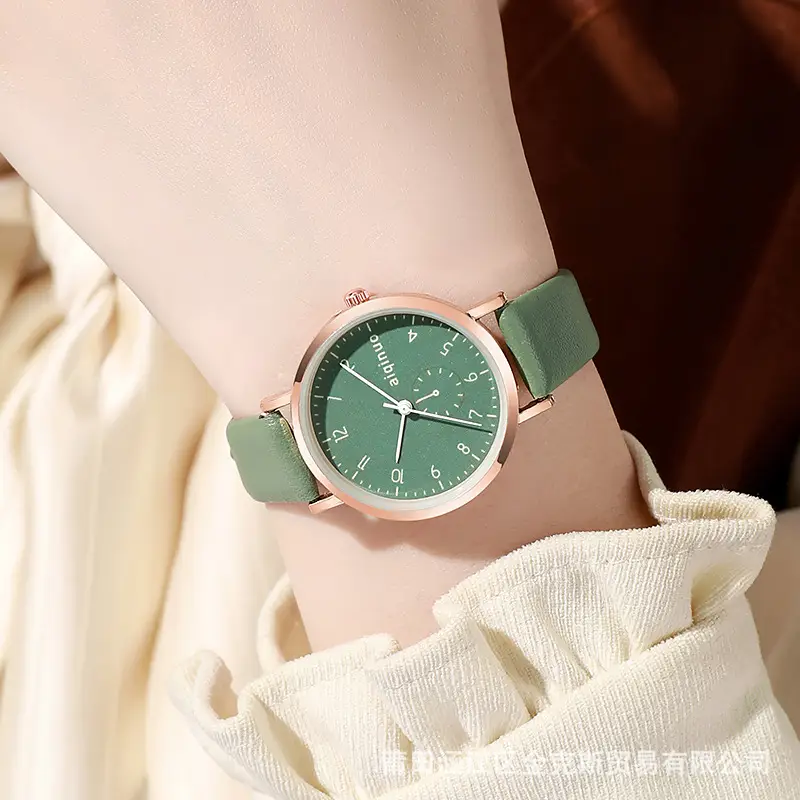 Korean-style Women's Watch with Green Strap - Image 2