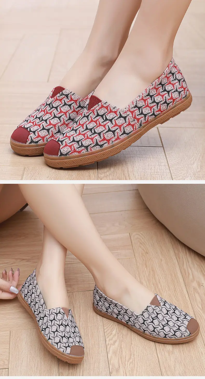 Lu Tai Mom Shoes Flat Shoes Cloth Shoes Women's Shoes Soft Sole Not Tired Foot Slip-on Casual Shoes Single Shoes Elderly Shoes — feature 23