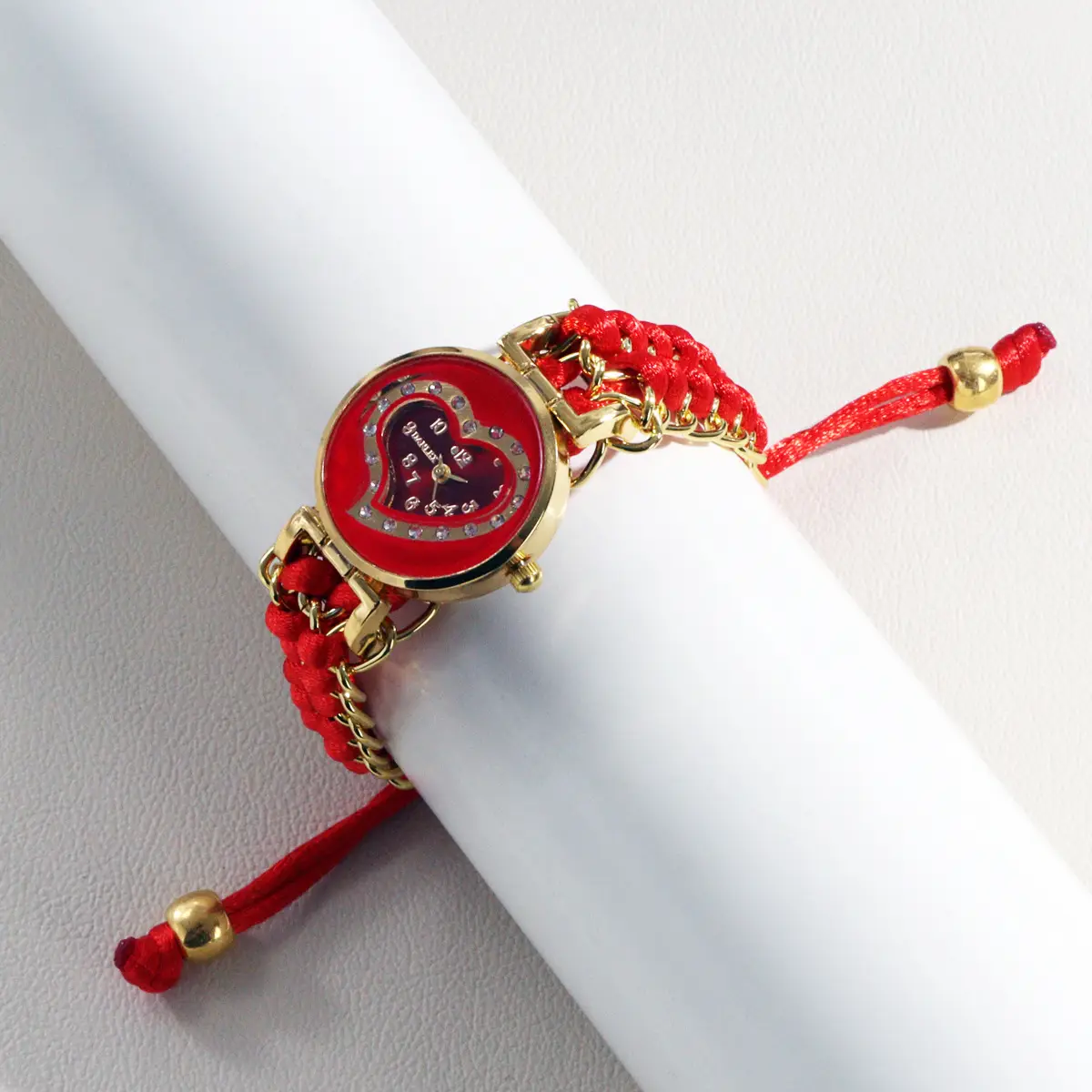 Women's Heart-Shaped Bracelet Watch with Red Blue Blue - Image 3