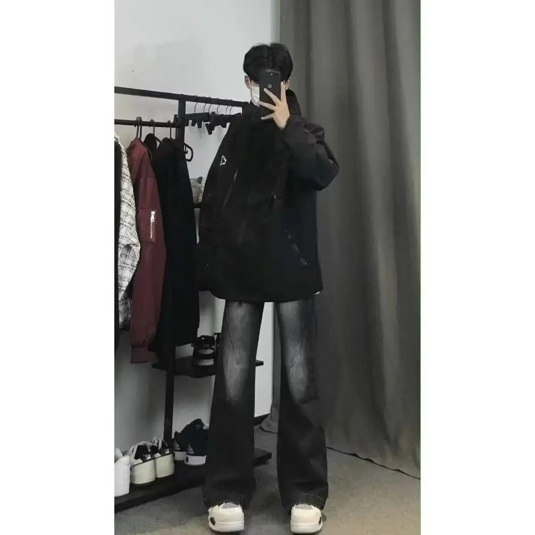 Men Retro Jeans Loose Fit Wide Leg Pants Casual Sparkle — feature 11