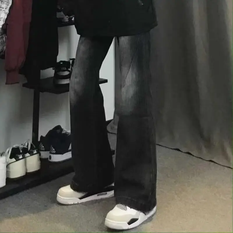 Men Retro Jeans Loose Fit Wide Leg Pants Casual Sparkle — feature 12