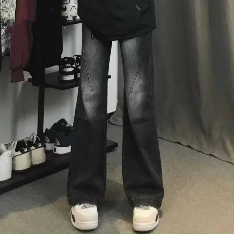 Men Retro Jeans Loose Fit Wide Leg Pants Casual Sparkle — feature 9