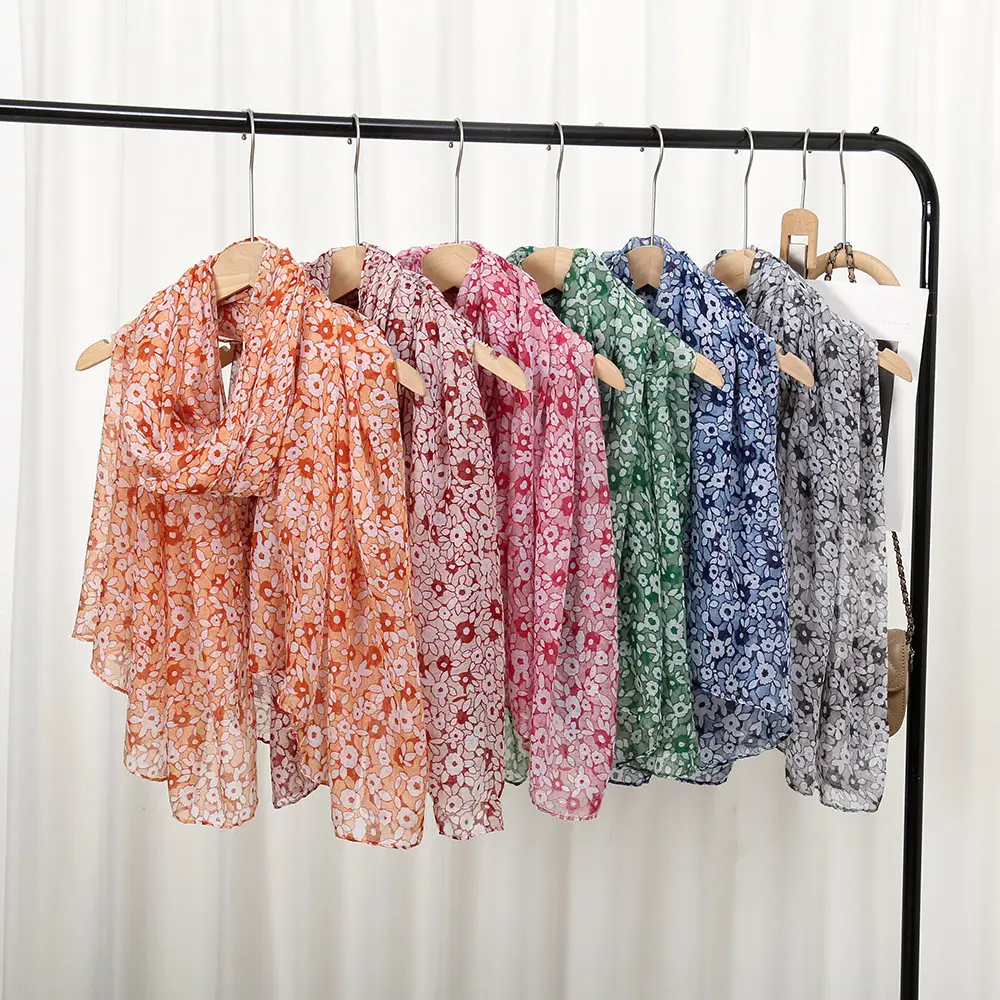 Bali Yarn Muslim Turban Scarves Women's Floret Print - Image 8