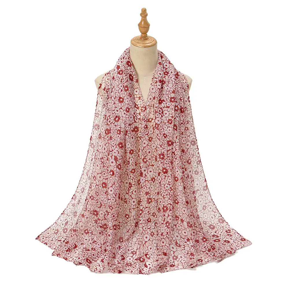 Bali Yarn Muslim Turban Scarves Women's Floret Print - Image 10