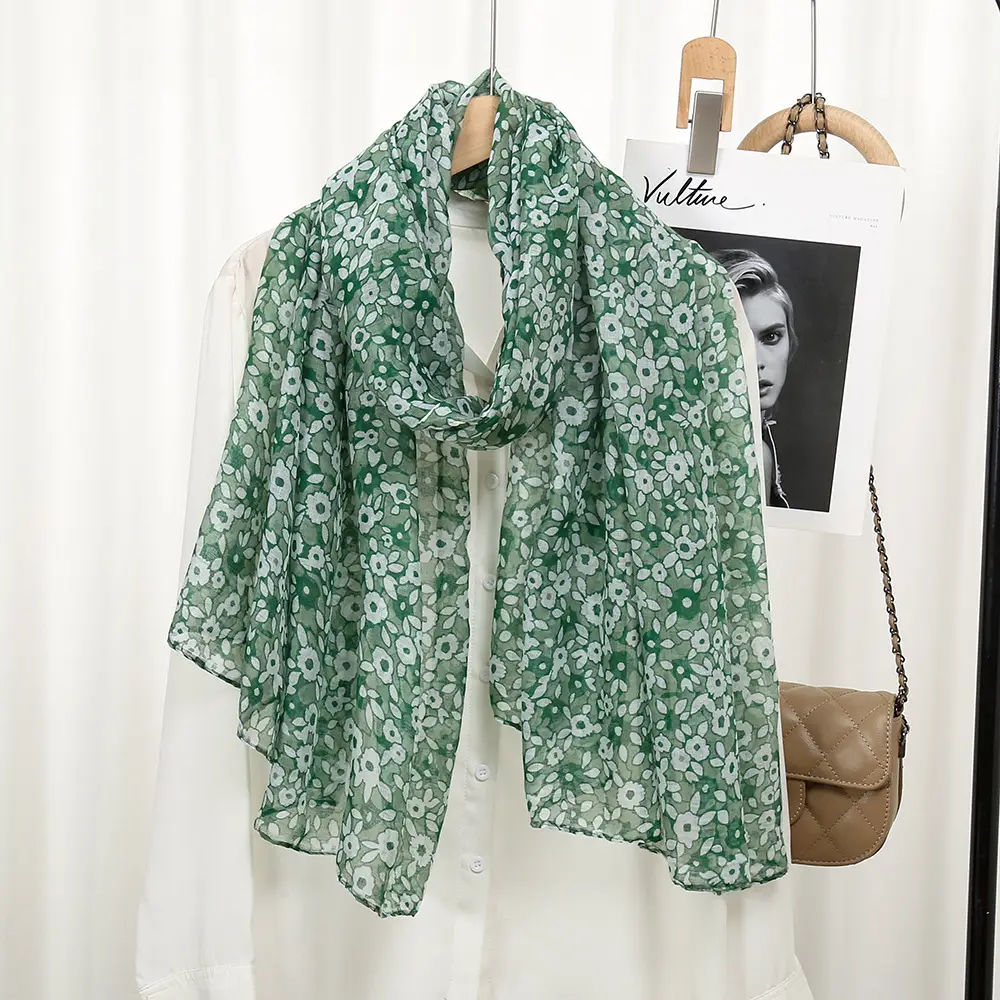 Bali Yarn Muslim Turban Scarves Women's Floret Print — feature 12