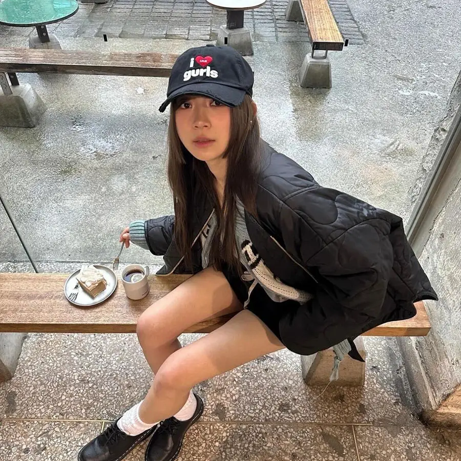 Women Black "I Love Girls" Cap All-match Street Fashion